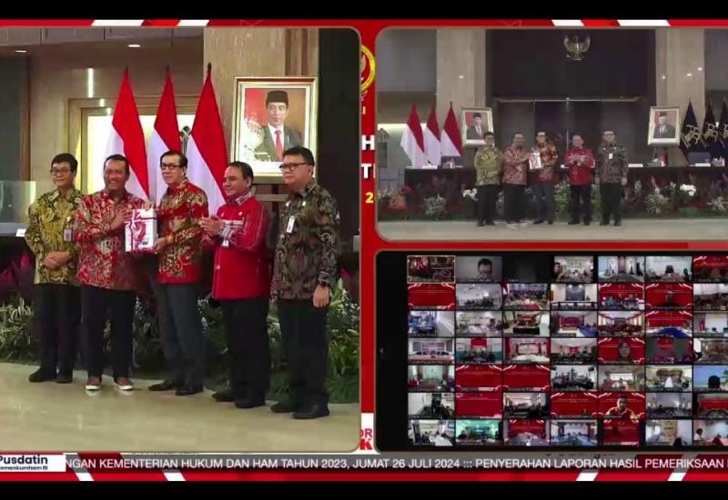 Kemenkum HAM Bengkulu Hadiri Penyerahan Laporan Hasil Pemeriksaan BPK RI Secara Virtua