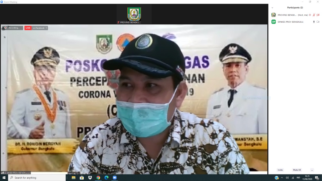 Kembali Bertambah, 2 Warga Kota dan 1 Warga Seluma Positif Corona, 9 Sembuh