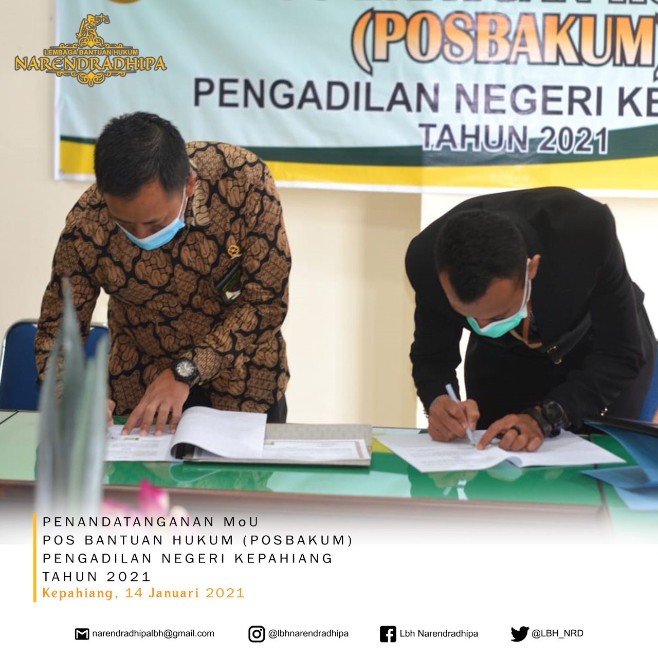 LBH Narendradhipa Teken MoU Pengadilan Negeri Kepahiang