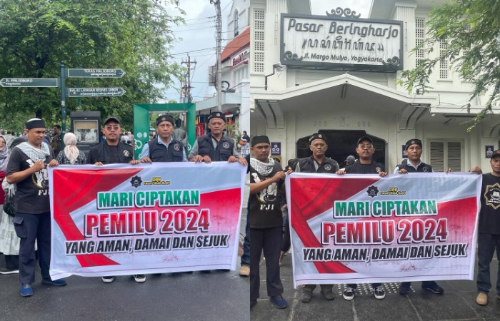 Aksi Damai FJI Yogyakarta, Sebarkan Pamplet Ajak Masyarakat Jogja Sukseskan Pemilu 2024