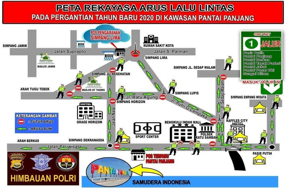 Pengalihan arus lalu lintas.
