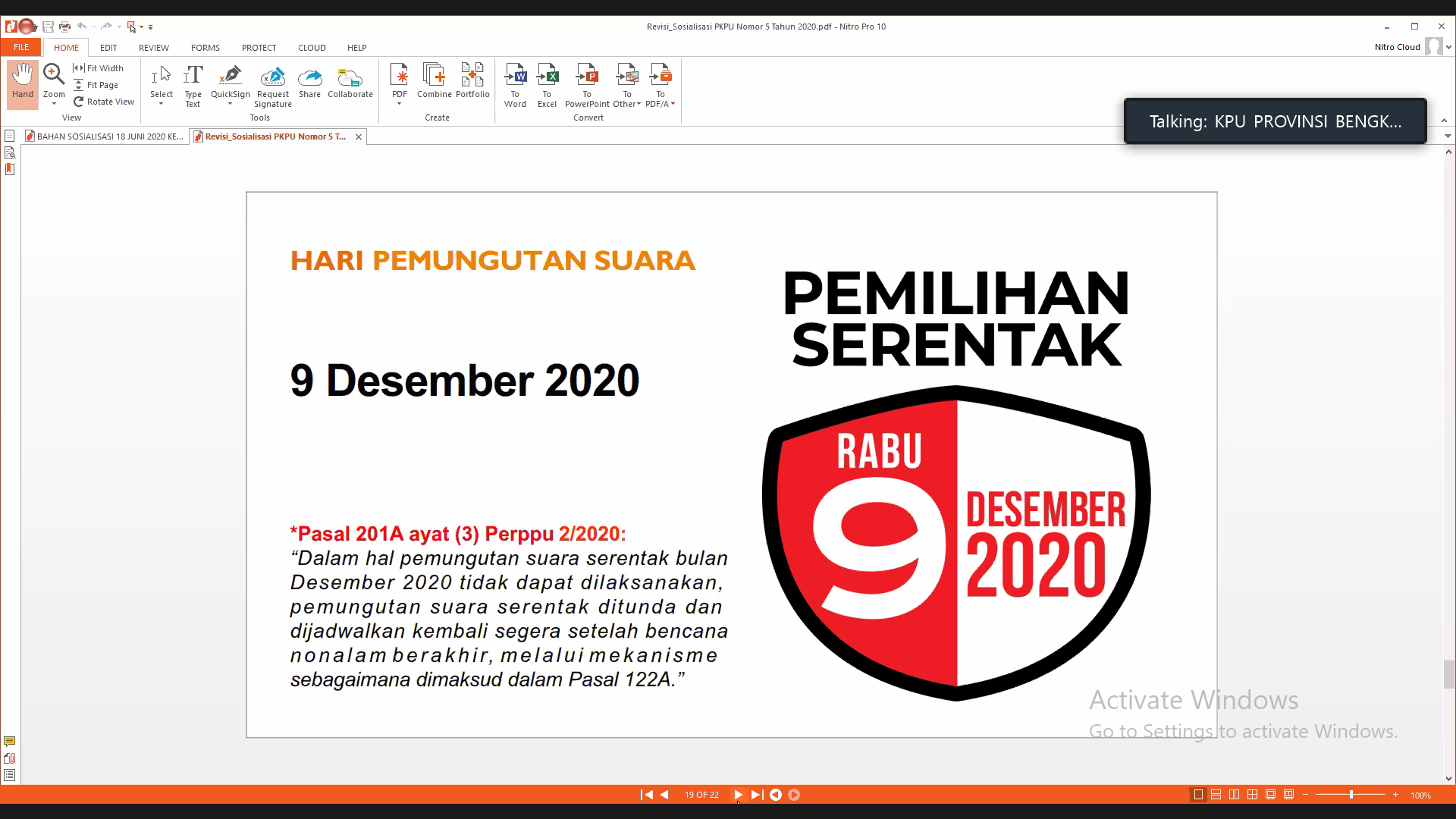 Cegah Kekeliruan, KPU Provinsi Bengkulu Sosialisasikan Tahapan Pemilu 2020