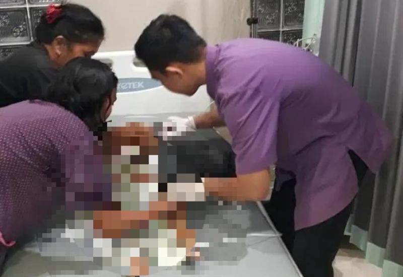 Kondisi korban saat diperiksa.